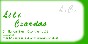 lili csordas business card