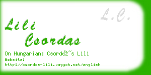 lili csordas business card